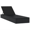 vidaXL Chaise longue 1 pc avec coussin noir 201x55x62cm r&eacute;sine tress&eacute;e