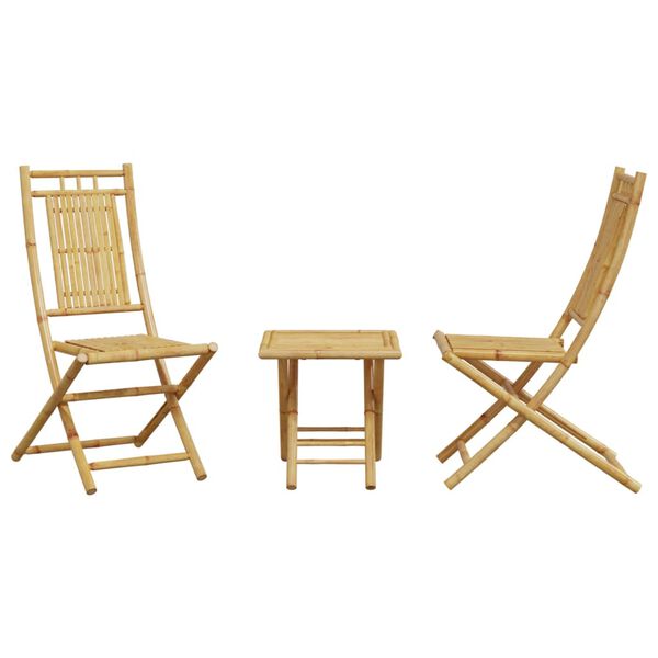 vidaXL Ensemble de bistro 3 pcs bambou