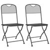vidaXL Chaises pliantes, lot de 2, en maille m&eacute;tallique d&eacute;ploy&eacute;e anthracite