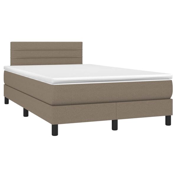 vidaXL Sommier &agrave; lattes de lit avec matelas Taupe 120x200 cm Tissu