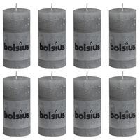 Bolsius Bougies pilier rustiques 8 pcs 100x50 mm Gris clair