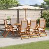 vidaXL Ensemble &agrave; manger de jardin 9pcs bois d'acacia solide textil&egrave;ne