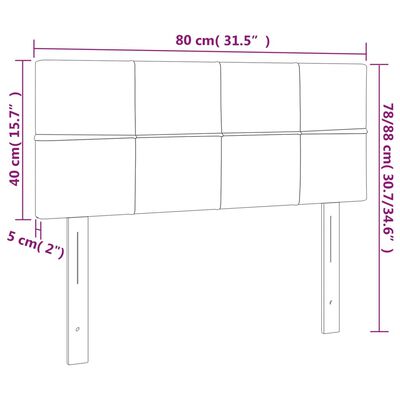 vidaXL Tête de lit à LED Bleu foncé 80x5x78/88 cm Velours