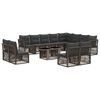 vidaXL Ensemble de canap&eacute; de jardin 13 pc Gris polyrotin