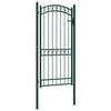 vidaXL Portail de cl&ocirc;ture EMMEN avec arc en haut, acier, 100 x 136 cm, vert