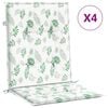 vidaXL Coussins de chaise &agrave; dossier bas lot de 4 mod&egrave;le de feuille