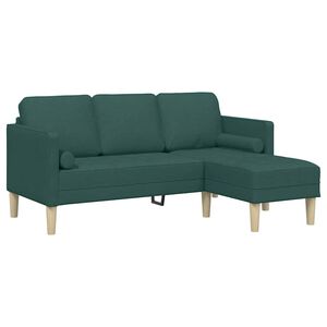 vidaXL Ensemble de Canap&eacute;s avec coussin Vert fonc&eacute; Polyester