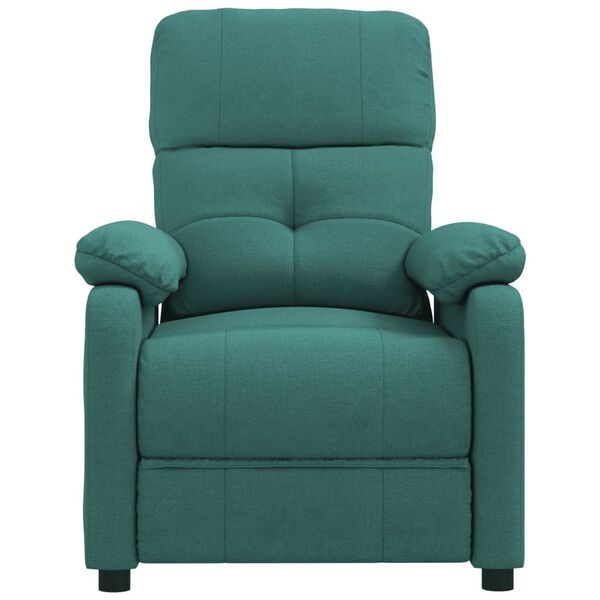 vidaXL Fauteuil de massage Vert fonc&eacute; Tissu