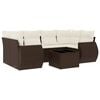 vidaXL Salon de jardin avec coussins 7 pcs marron r&eacute;sine tress&eacute;e
