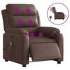 vidaXL Fauteuil de massage inclinable électrique marron similicuir