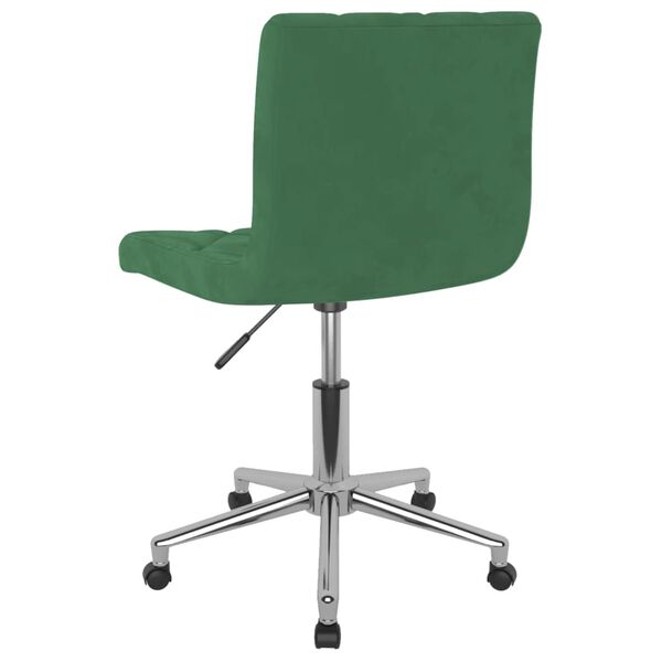 vidaXL Chaises pivotantes &agrave; manger lot de 4 Vert fonc&eacute; Velours