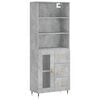 vidaXL Buffet haut Gris b&eacute;ton 69,5x34x180 cm Bois d'ing&eacute;nierie
