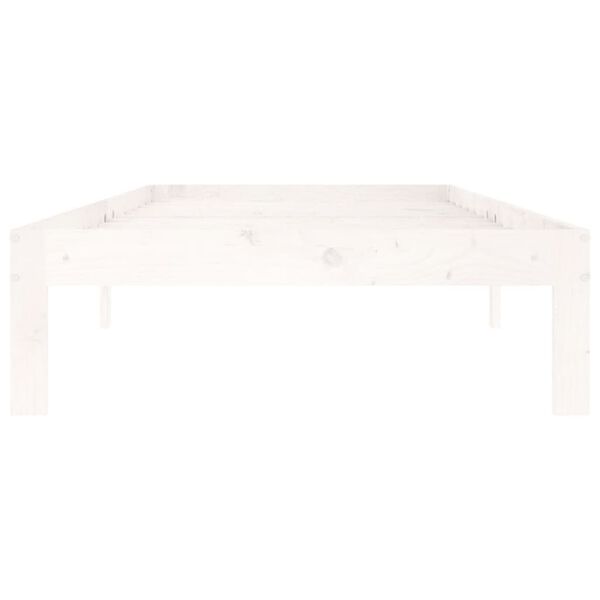 vidaXL Cadre de lit sans matelas blanc bois de pin massif 90x200 cm