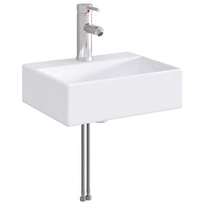 vidaXL Lavabo avec robinet et &eacute;vacuation Chrome 39 x 30,5 x 12,5 cm