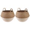 vidaXL Pot de plante avec poign&eacute;es 2 pc Blanc &Oslash; 45 x 36 cm