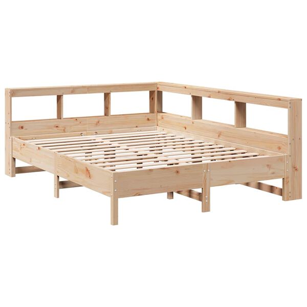 vidaXL Lit biblioth&egrave;que sans matelas 150x200 cm bois massif de pin
