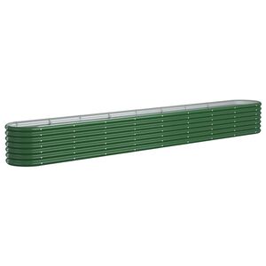 vidaXL Lit surélevé de jardin Acier galvanisé 332x40x36 cm Vert