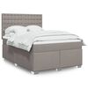 vidaXL Sommier &agrave; lattes de lit avec matelas Taupe 140x190 cm Tissu