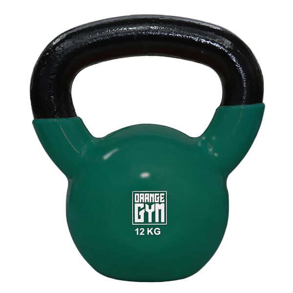 Orange Gym Kettlebell en vinyle 12 kg Vert fonc&eacute;