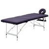 vidaXL Table de massage pliable 4 zones Aluminium Violet
