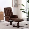vidaXL Fauteuil inclinable avec repose-pied marron similicuir