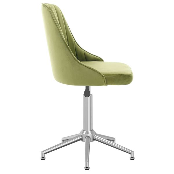 vidaXL Chaises pivotantes &agrave; manger lot de 2 vert clair velours