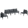 vidaXL Ensemble de canap&eacute; de jardin 5 pc Noir Acier
