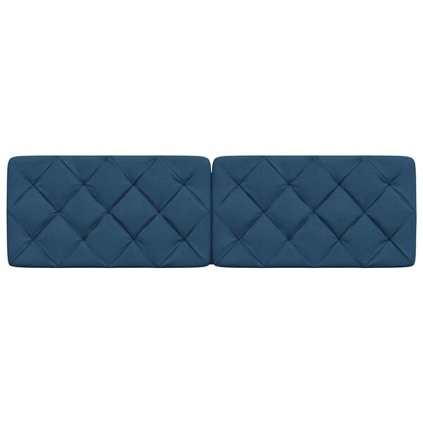 vidaXL Coussin de t&ecirc;te de lit bleu 180 cm tissu