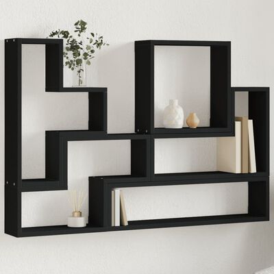 vidaXL Étagère murale noir 96x12x64 cm bois d’ingénierie