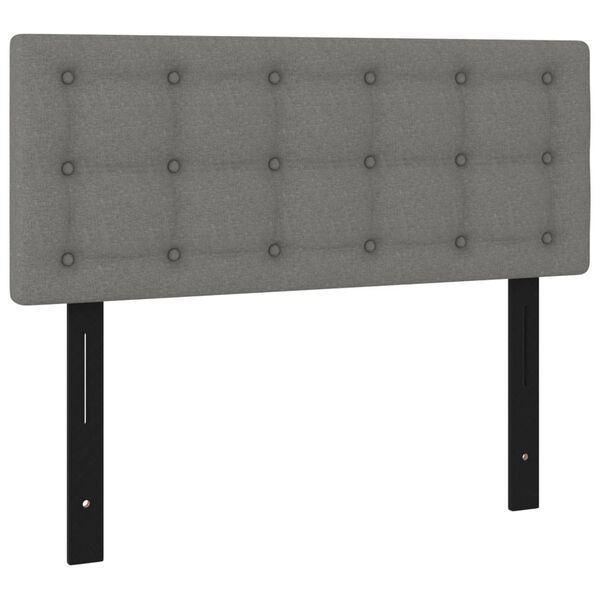 vidaXL T&ecirc;te de lit Gris fonc&eacute; 100 x 5 x 78/88 cm Tissu