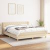 vidaXL Sommier &agrave; lattes de lit avec matelas Cr&egrave;me 160x200 cm Tissu