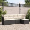 vidaXL Salon de jardin 5 pcs avec coussins noir r&eacute;sine tress&eacute;e