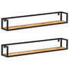 vidaXL &Eacute;tag&egrave;res murales 2 pcs 120 cm Bois d'acacia massif