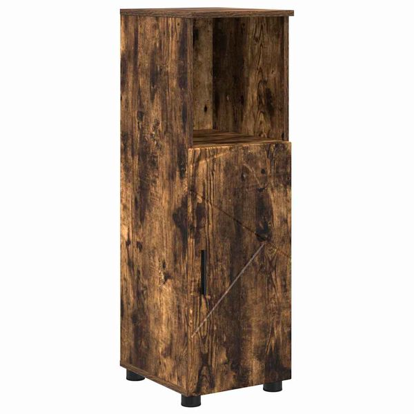 vidaXL Cabinet de salle de bain avec porte Ch&ecirc;ne fum&eacute; 30 x 35 x 95 cm