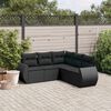 vidaXL Salon de jardin 5 pcs avec coussins noir r&eacute;sine tress&eacute;e