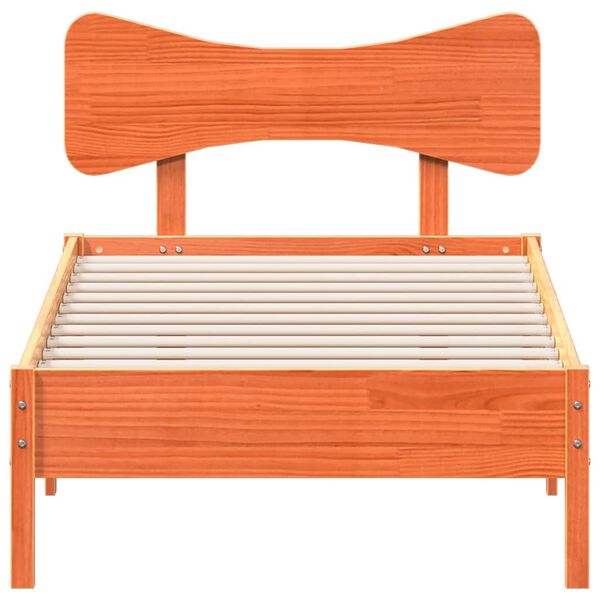vidaXL Cadre de lit sans matelas cire marron 75x190 cm bois pin massif