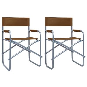 vidaXL Chaises de metteur en sc&egrave;ne lot de 2 Acier Marron