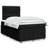 vidaXL Sommier &agrave; lattes de lit avec matelas noir 120x190 cm tissu