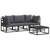 vidaXL Ensemble de canap&eacute; de jardin 4 pc Noir M&eacute;tal