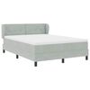 vidaXL Lit &agrave; ressorts avec matelas Gris clair 140 x 200 cm Velours