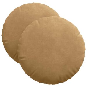 vidaXL Coussins de si&egrave;ge 2 pcs Marron &Oslash; 40 x 13 cm Velours