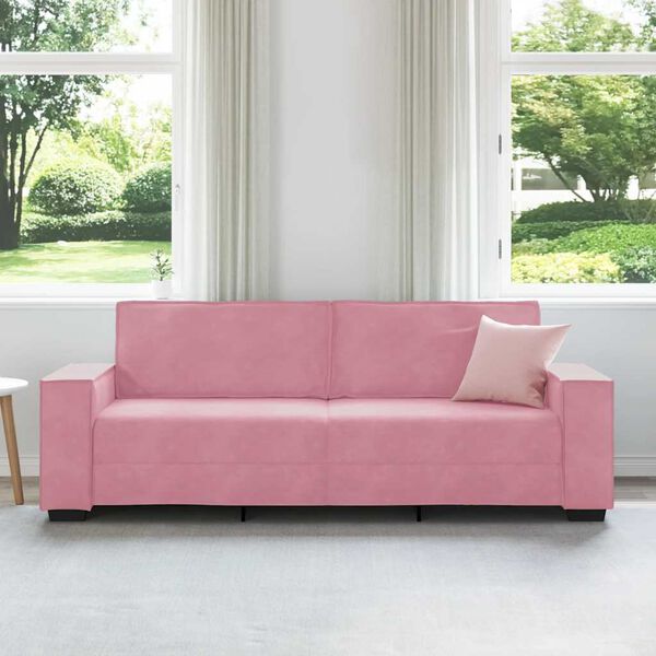 vidaXL Canap&eacute; &agrave; 3 places Rose 220x78x84 cm Velours
