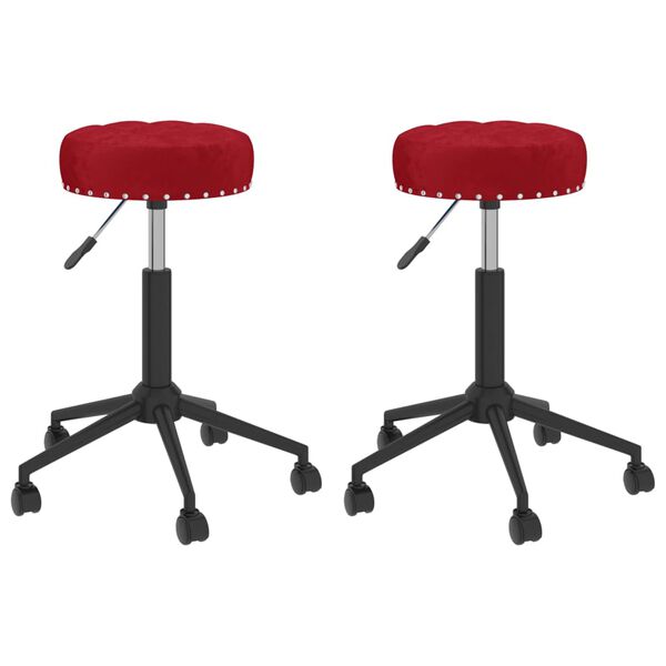 vidaXL Chaises pivotantes &agrave; manger lot de 2 bordeaux velours