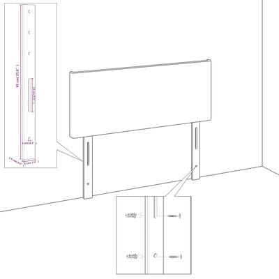 vidaXL Tête de lit à LED Vert foncé 180x5x78/88 cm Velours