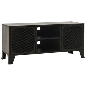 vidaXL Meuble TV Gris 105x36x47 cm M&eacute;tal et MDF
