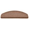 vidaXL Tapis d'escalier 30 pi&egrave;ces 65 x 24 x 4 cm Marron Demi-rond Grand