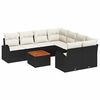 vidaXL Ensemble de canap&eacute; de jardin 9 pc Noir polyrotin
