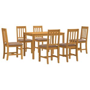 vidaXL Ensemble de salle &agrave; manger 7 pc Gris Bois de ch&ecirc;ne massif