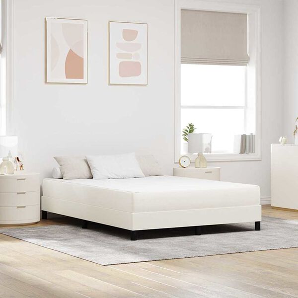 vidaXL Matelas de Lit avec matelas Cr&egrave;me 160 x 200 cm tissu