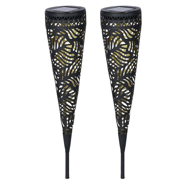Luxform Lampes solaires &agrave; LED torche de jardin Jersey 2 pcs M&eacute;tal